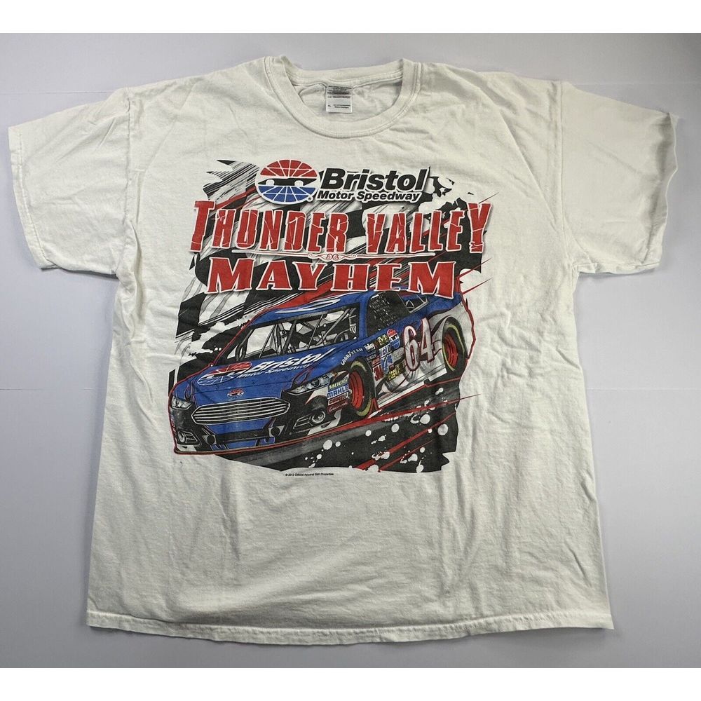 BRISTOL SPEEDWAY THUNDER VALLEY MAYHEM 2013 T-SHIRT SIZE L #64 NASCAR‎